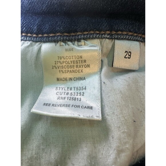 Vervet Blue Jeans Straight Leg Stretch Women’s Size 29 Raw Hem Dark Wash Denim‎ - Picture 9 of 14